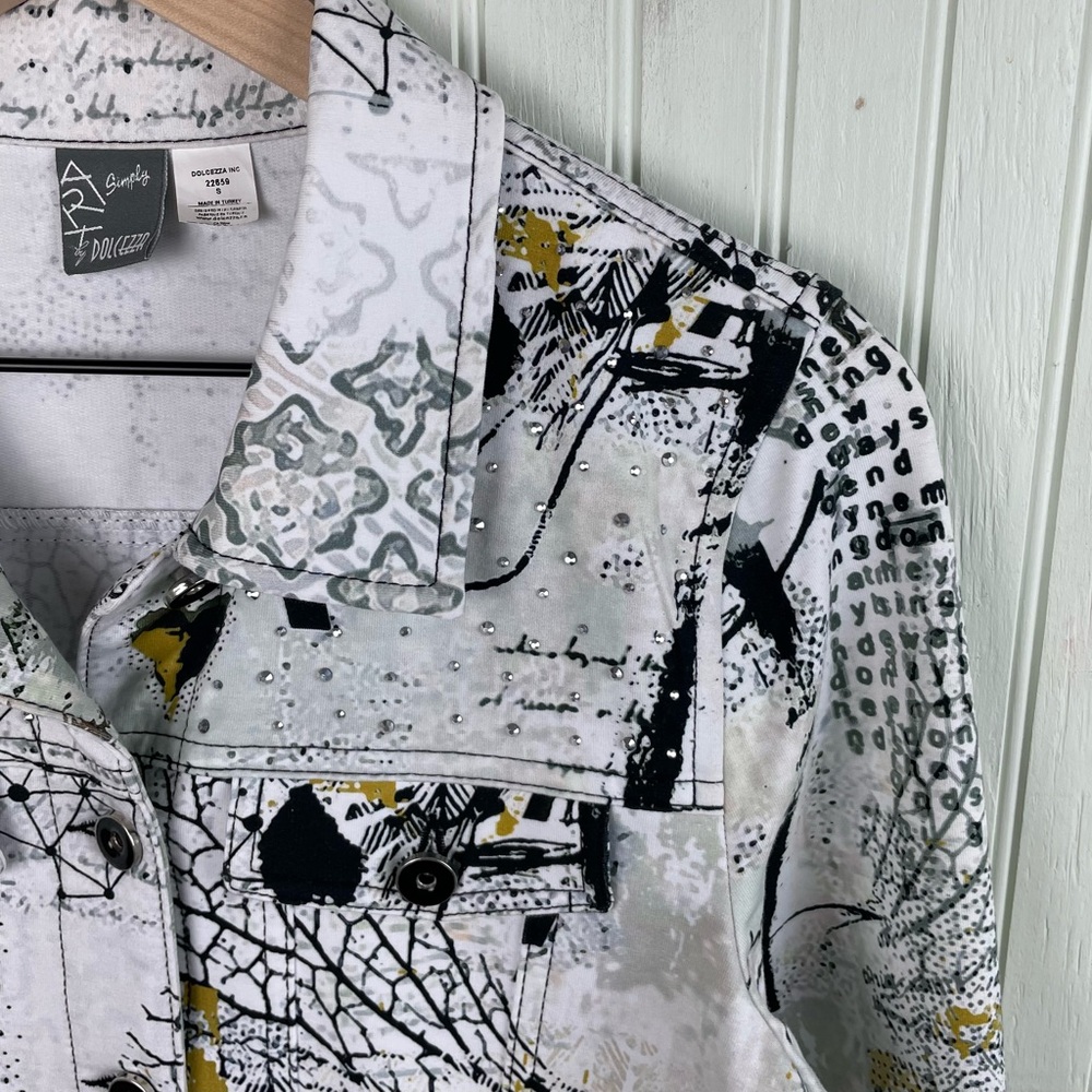 Simply Art By Dolcezza Buttoned Bomber Jacket Hyd… - image 5